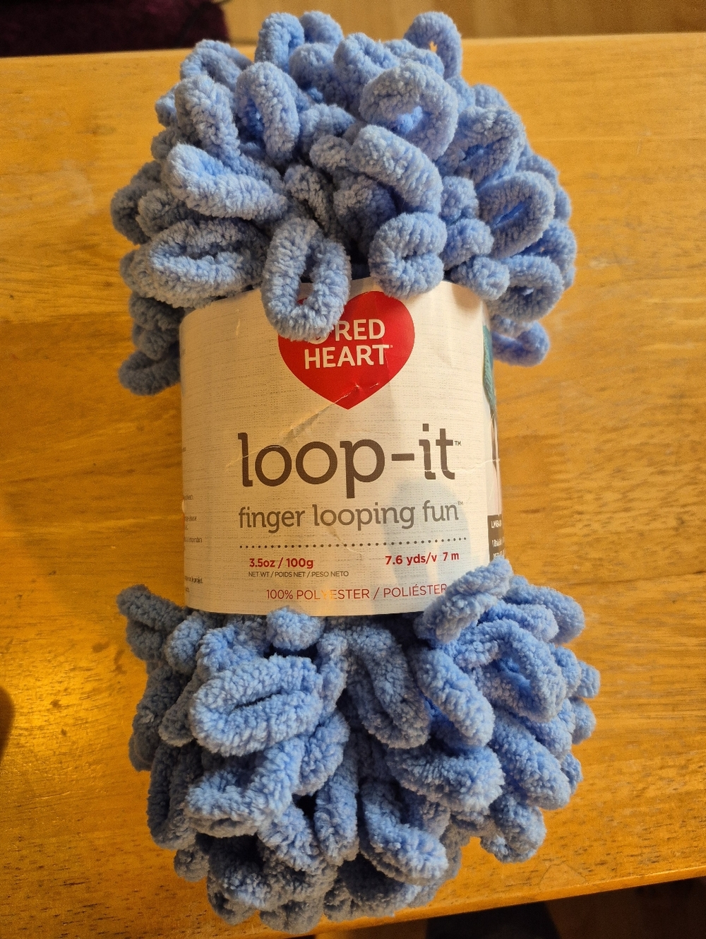 Red Heart Loop-It Finger Looping Fun Yarns - Light Blue And Berry - Picture 5 of 8